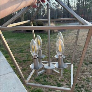 Elegant Silver Lantern Chandelier